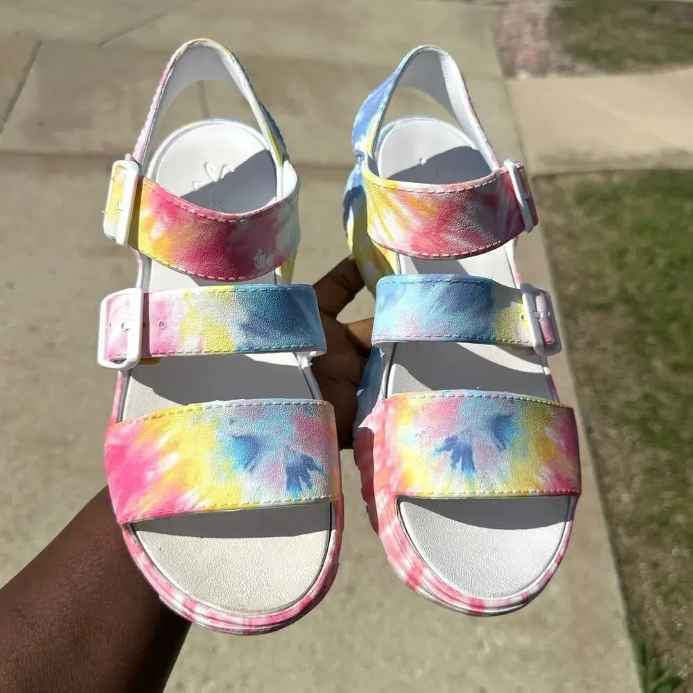 Skechers Women's Cali‎ Gear D'Lite 2.0 Molded 3-Strap Luxe Foam Sandals Size 10